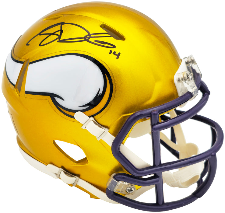Sam Darnold Autographed Minnesota Vikings Flash Yellow Speed Mini Helmet Beckett BAS Witness