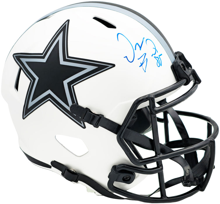 Dez Bryant Autographed Dallas Cowboys Lunar Eclipse White Full Size Speed Replica Helmet Beckett BAS Witness
