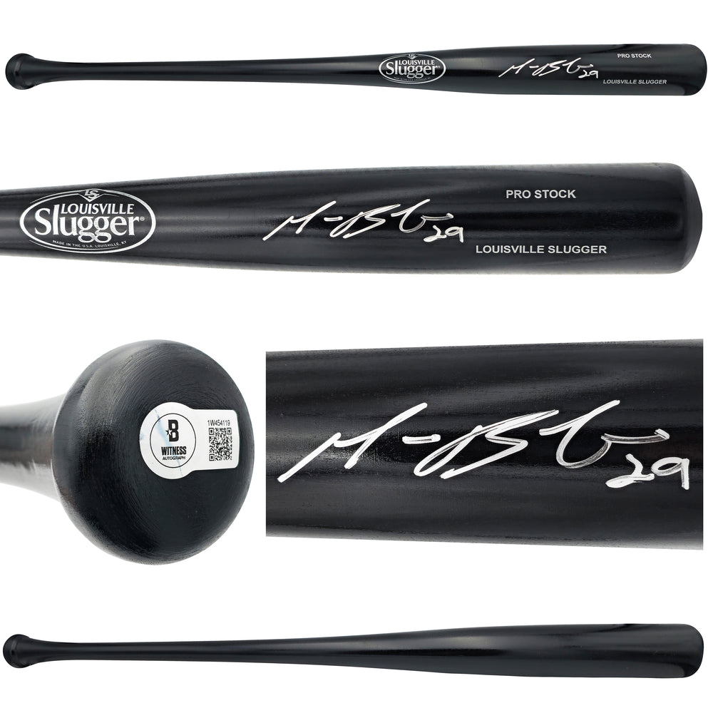 Michael Busch Autographed Black Louisville Slugger Pro Stock Baseball Bat Chicago Cubs Beckett BAS Witness