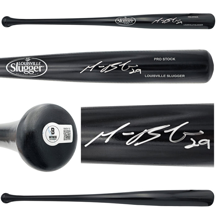 Michael Busch Autographed Black Louisville Slugger Pro Stock Baseball Bat Chicago Cubs Beckett BAS Witness