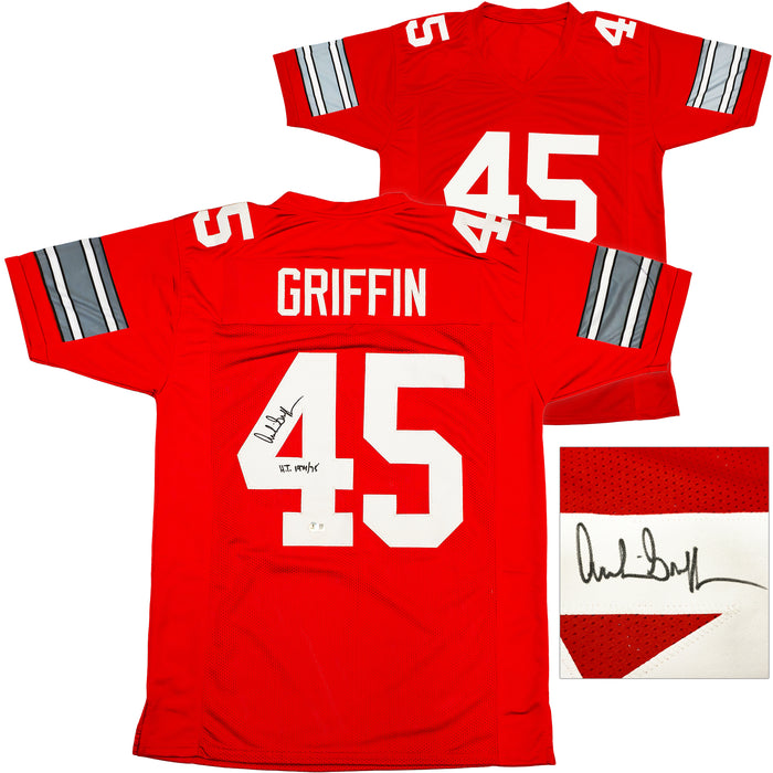 Ohio State Buckeyes Archie Griffin Autographed Red Jersey "HT 1974/75" Beckett BAS Witness