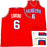 Philadelphia 76ers Julius "Dr. J" Erving Autographed Red Jersey Beckett BAS Witness