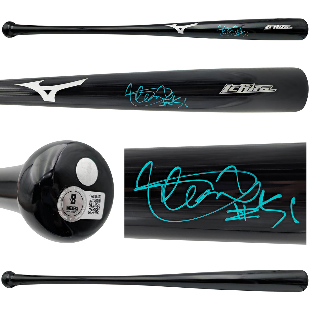 Ichiro Suzuki Autographed Black Mizuno Player Model Baseball Bat