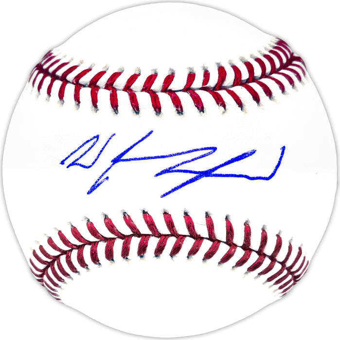 Wyatt Langford Autographed Official MLB Baseball Texas Rangers Fanatics and MLB Holo