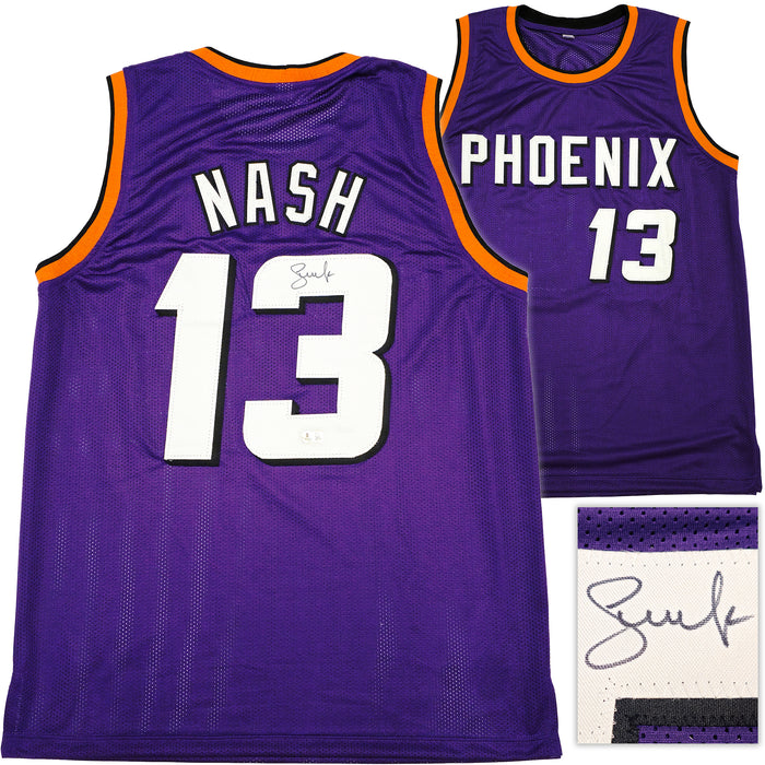 Phoenix Suns Steve Nash Autographed Purple Jersey Beckett BAS Witness