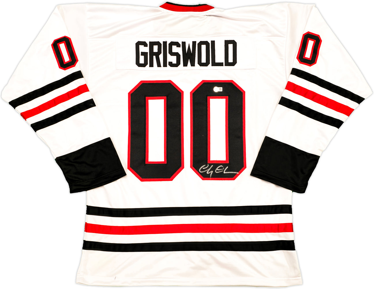 Christmas Vacation Chevy Chase Autographed White Jersey Griswold Beckett BAS QR