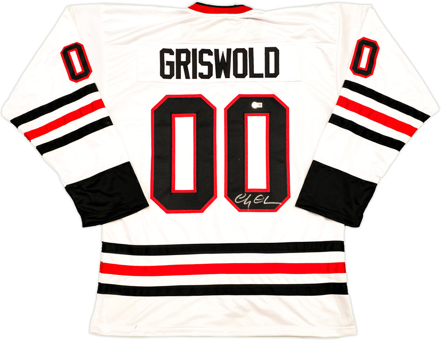 Christmas Vacation Chevy Chase Autographed White Jersey Griswold Beckett BAS QR