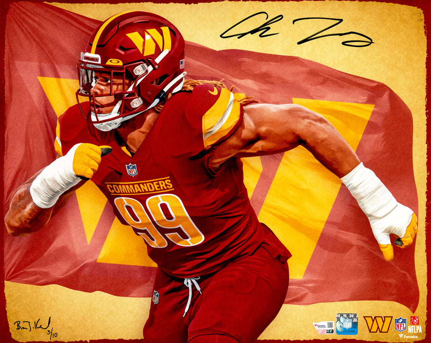 Chase Young Autographed 16x20 Photo Washington Commanders #/10 Fanatics Holo