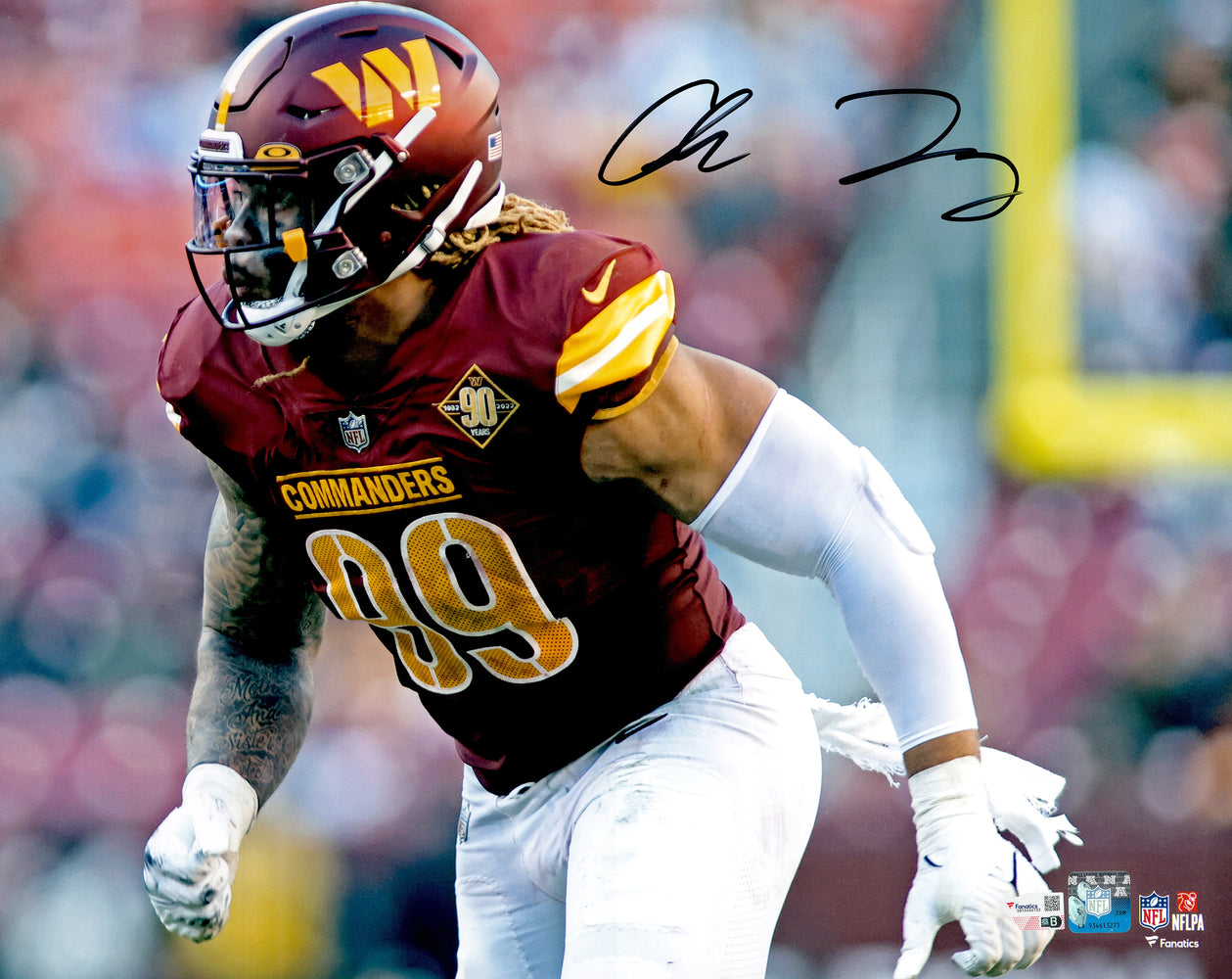 Chase Young Autographed 16x20 Photo Washington Commanders Fanatics Holo