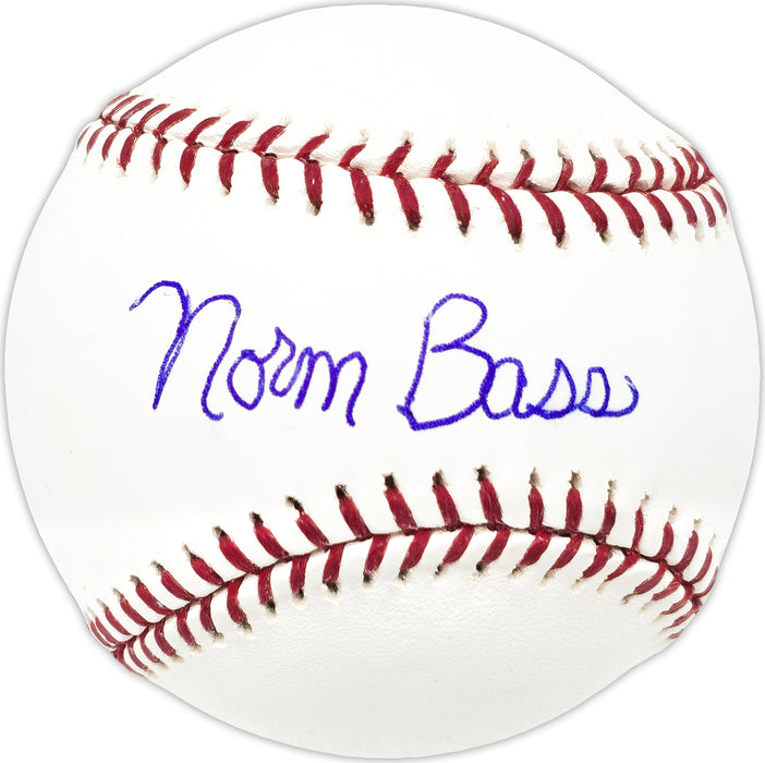 Norm Bass Autographed Official MLB Baseball KC A's Beckett BAS QR #BN13167
