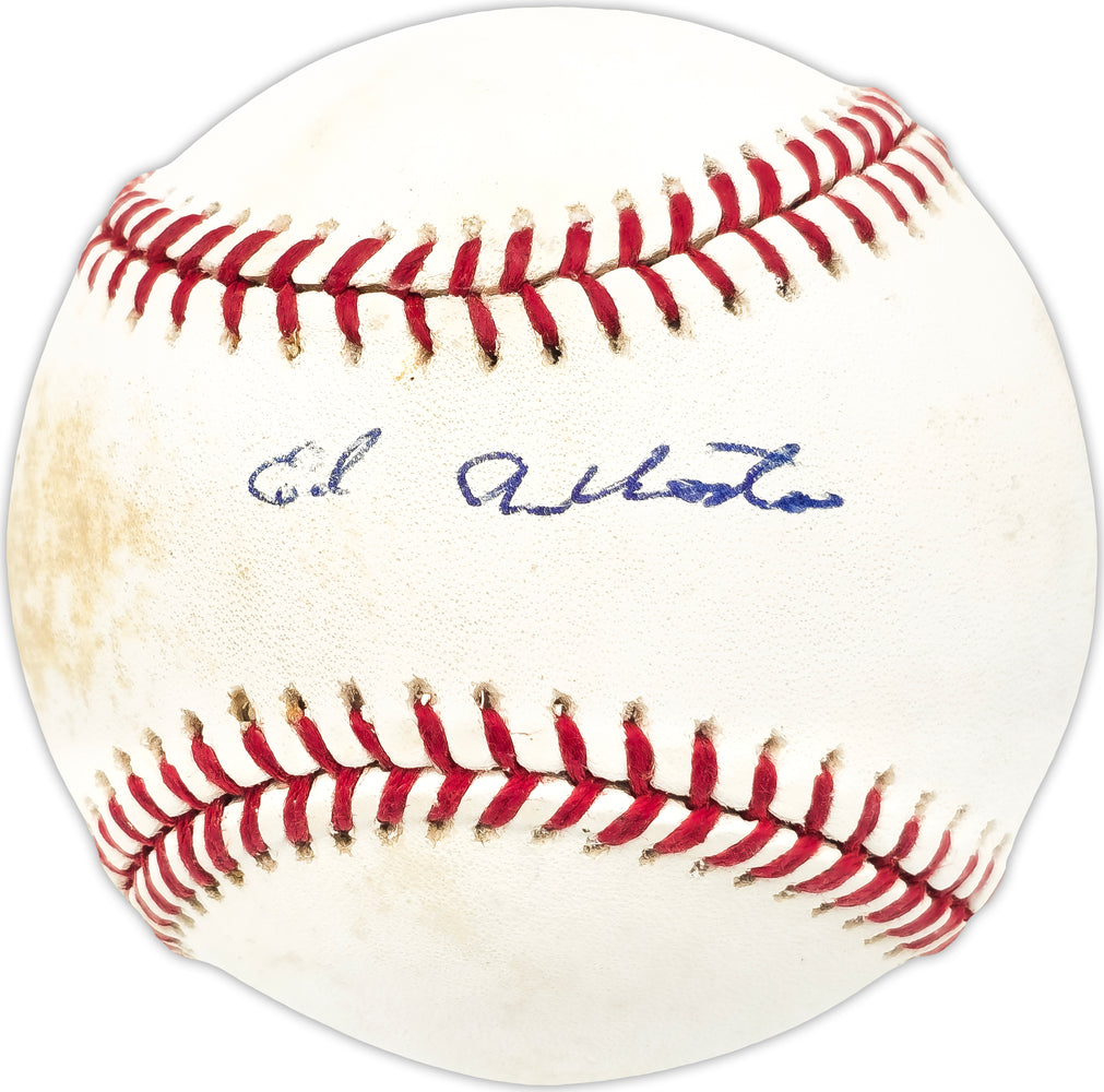 Ed Albosta Autographed Official NL Baseball Brooklyn Dodgers Beckett BAS QR #BN13235