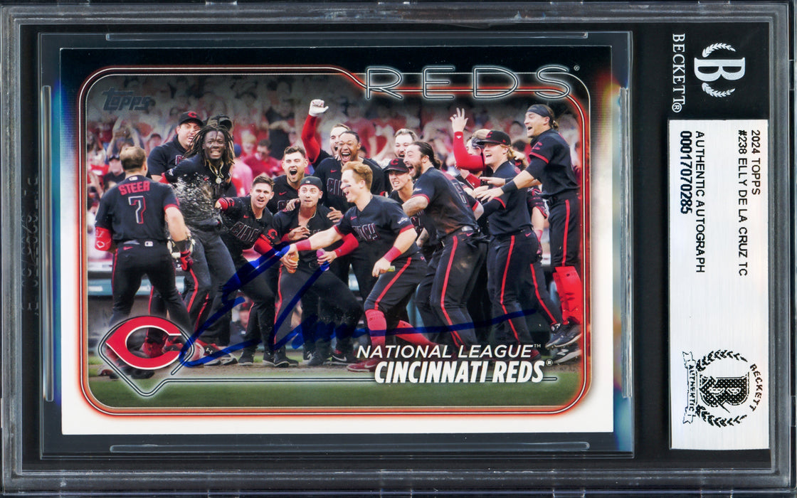 Elly De La Cruz Autographed 2024 Topps Rookie Card #238 Cincinnati Reds Beckett BAS