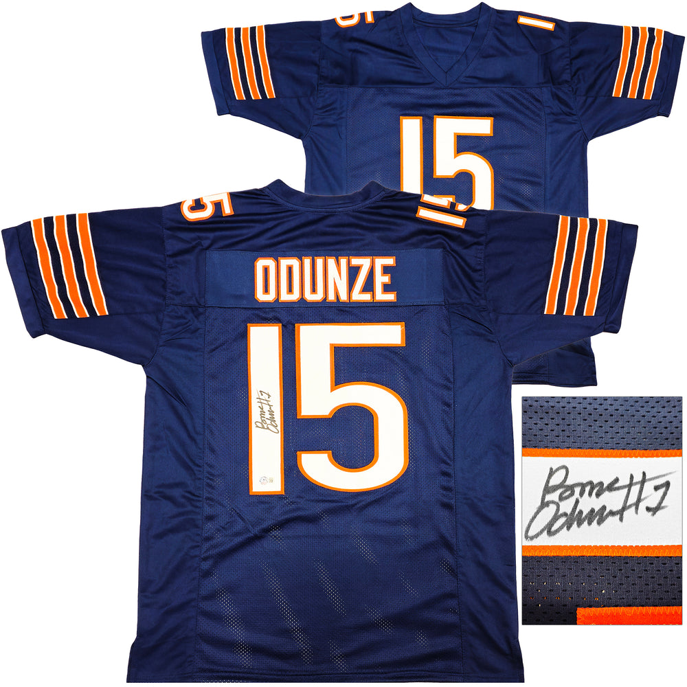 Chicago Bears Rome Odunze Autographed Blue Jersey Beckett BAS Witness