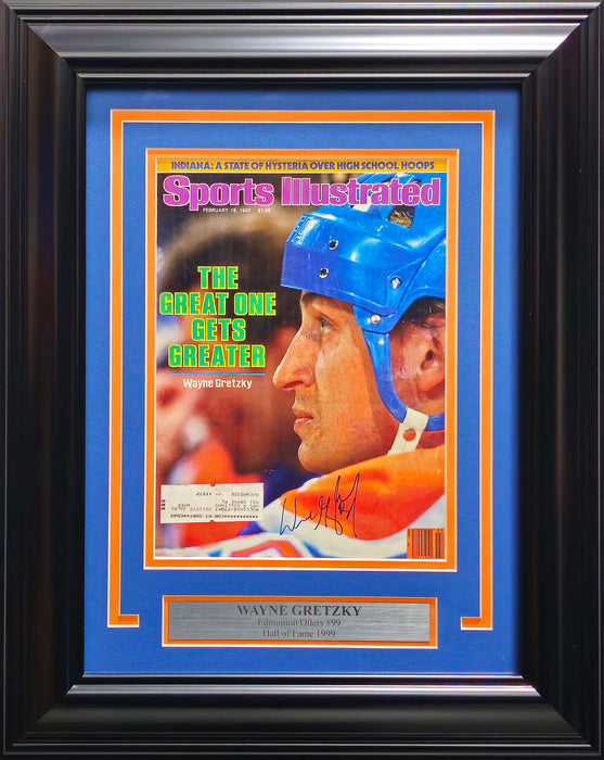 Wayne Gretzky Autographed Framed 8x11 Sports Illustrated Magazine Cover Edmonton Oilers JSA #AS54720
