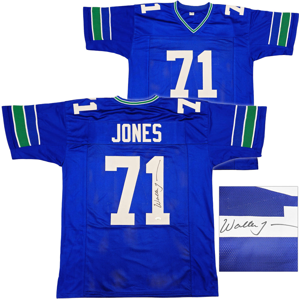 Seattle Seahawks Walter Jones Autographed Blue Jersey JSA