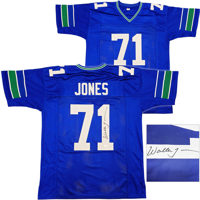 Seattle Seahawks Walter Jones Autographed Blue Jersey JSA