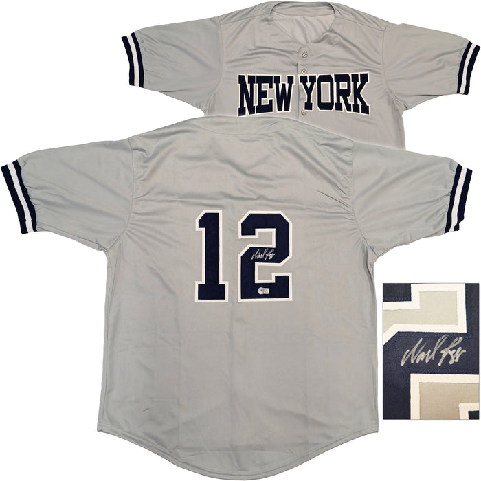 New York Yankees Wade Boggs Autographed Gray Jersey Beckett BAS Witness