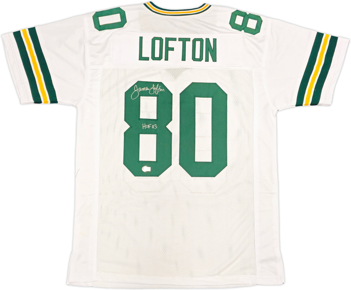 Green Bay Packers James Lofton Autographed White Jersey "HOF 03" Beckett BAS Witness