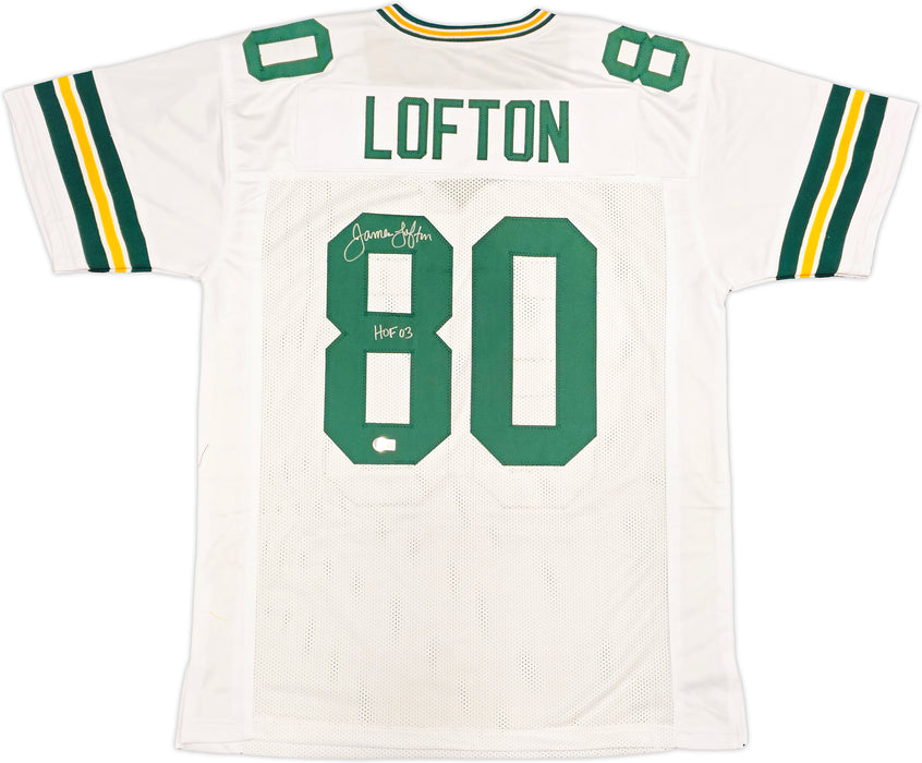 Green Bay Packers James Lofton Autographed White Jersey "HOF 03" Beckett BAS Witness