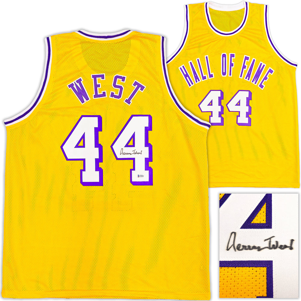 Los Angeles Lakers Jerry West Autographed Yellow Jersey Beckett BAS