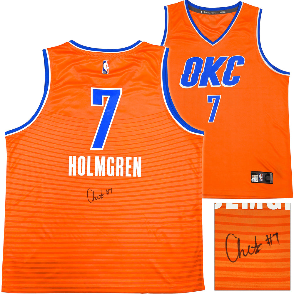 Oklahoma City Thunder Chet Holmgren Autographed Red Fanatics Jersey Size XL Beckett BAS Witness