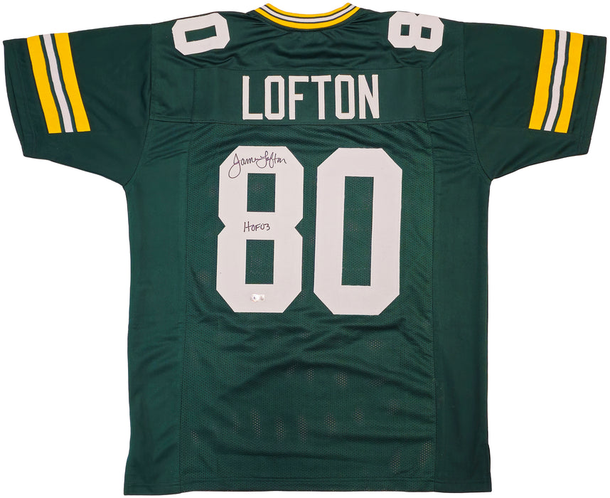 Green Bay Packers James Lofton Autographed Green Jersey "HOF 03" Beckett BAS Witness