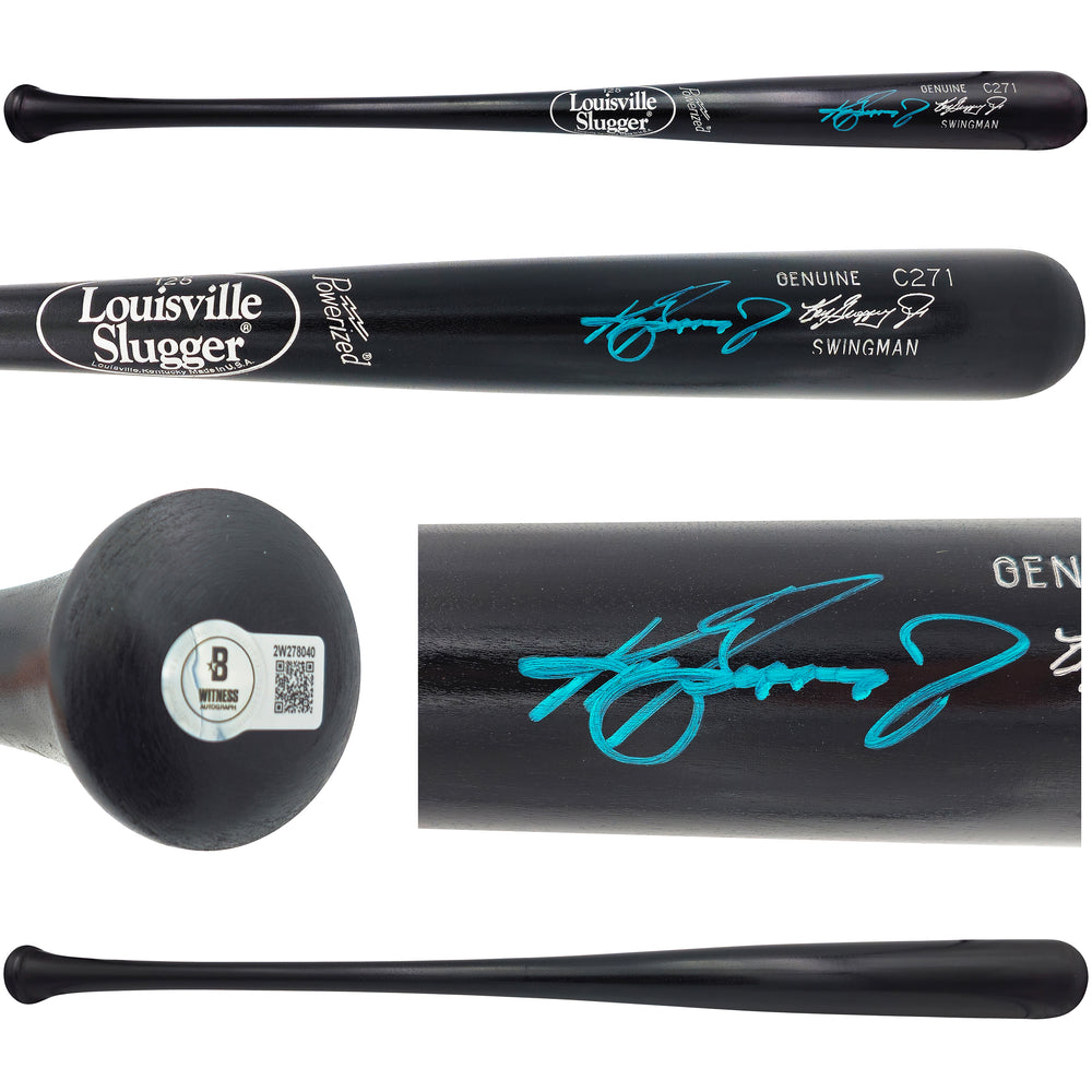 Ken Griffey Jr. Autographed Black Louisville Slugger Player Model C271 Swingman Baseball Bat Seattle Mariners (Scratches) Beckett BAS Witness