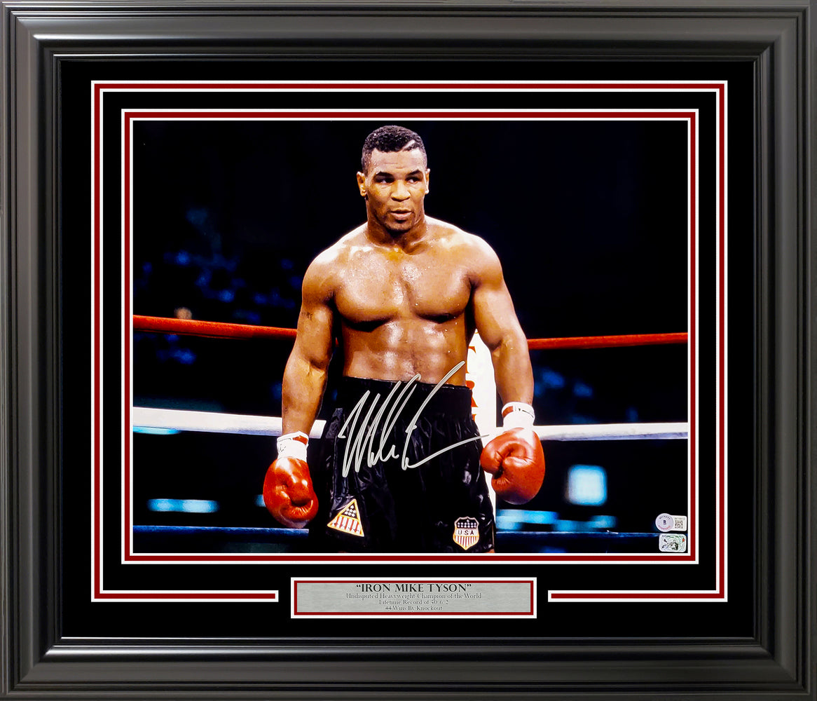 Mike Tyson Autographed Framed 16x20 Photo Beckett BAS
