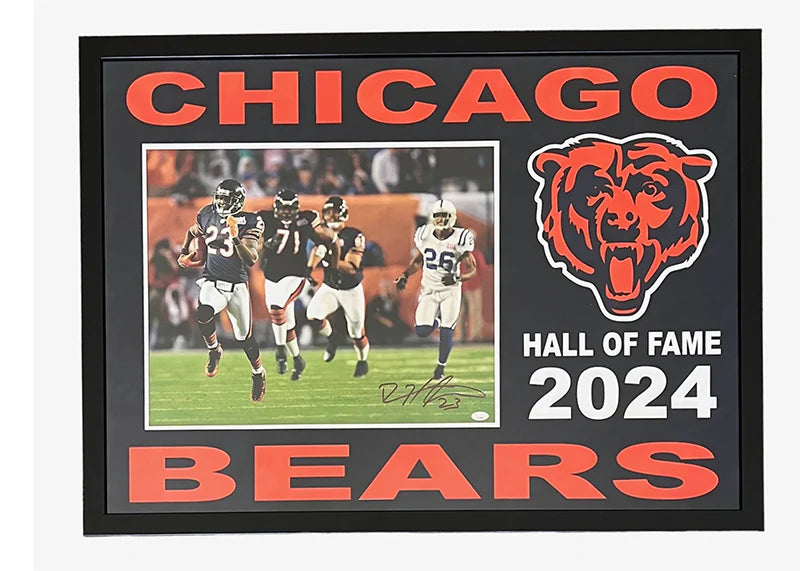 Devin Hester Signed Chicago 3D Light Up Framed Football 28x38 Photo (JSA)