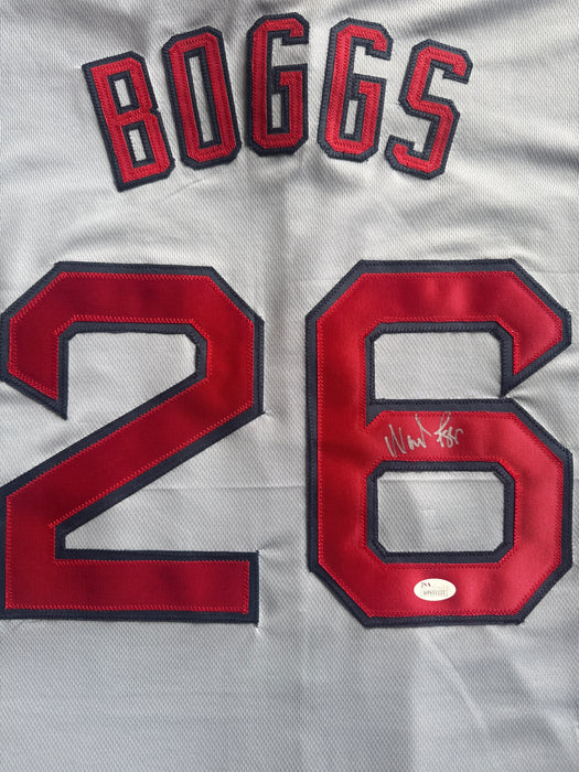 Wade Boggs Autographed Boston Baseball Jersey Grey (JSA)