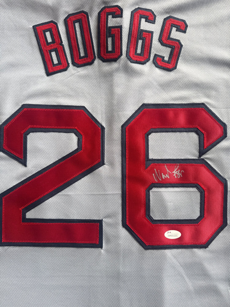 Wade Boggs Autographed Boston Baseball Jersey Grey (JSA)