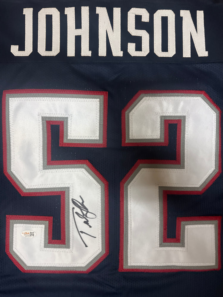 Ted Johnson Signed New England Navy Football Jersey (JSA)