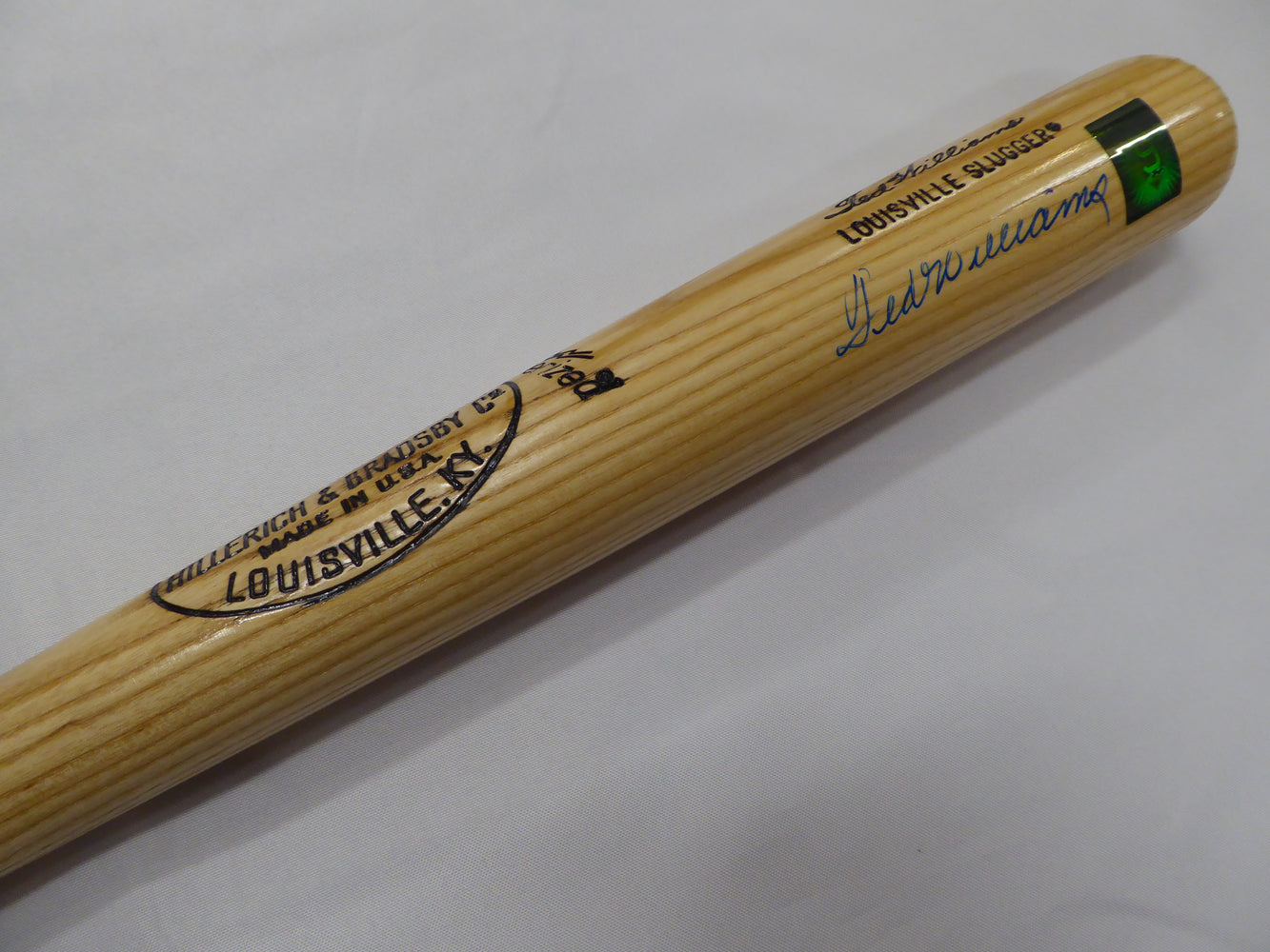 Ted Williams Autographed Blonde Louisville Slugger Bat Boston Red Sox Beckett BAS #A53566