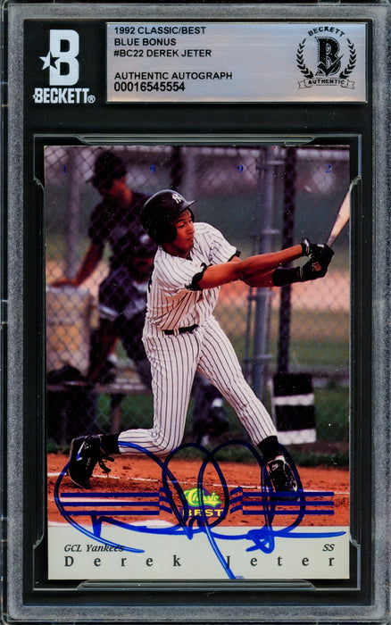 Derek Jeter Autographed 1992 Classic Best Rookie Card #BC22 New York Yankees Beckett BAS #16545554