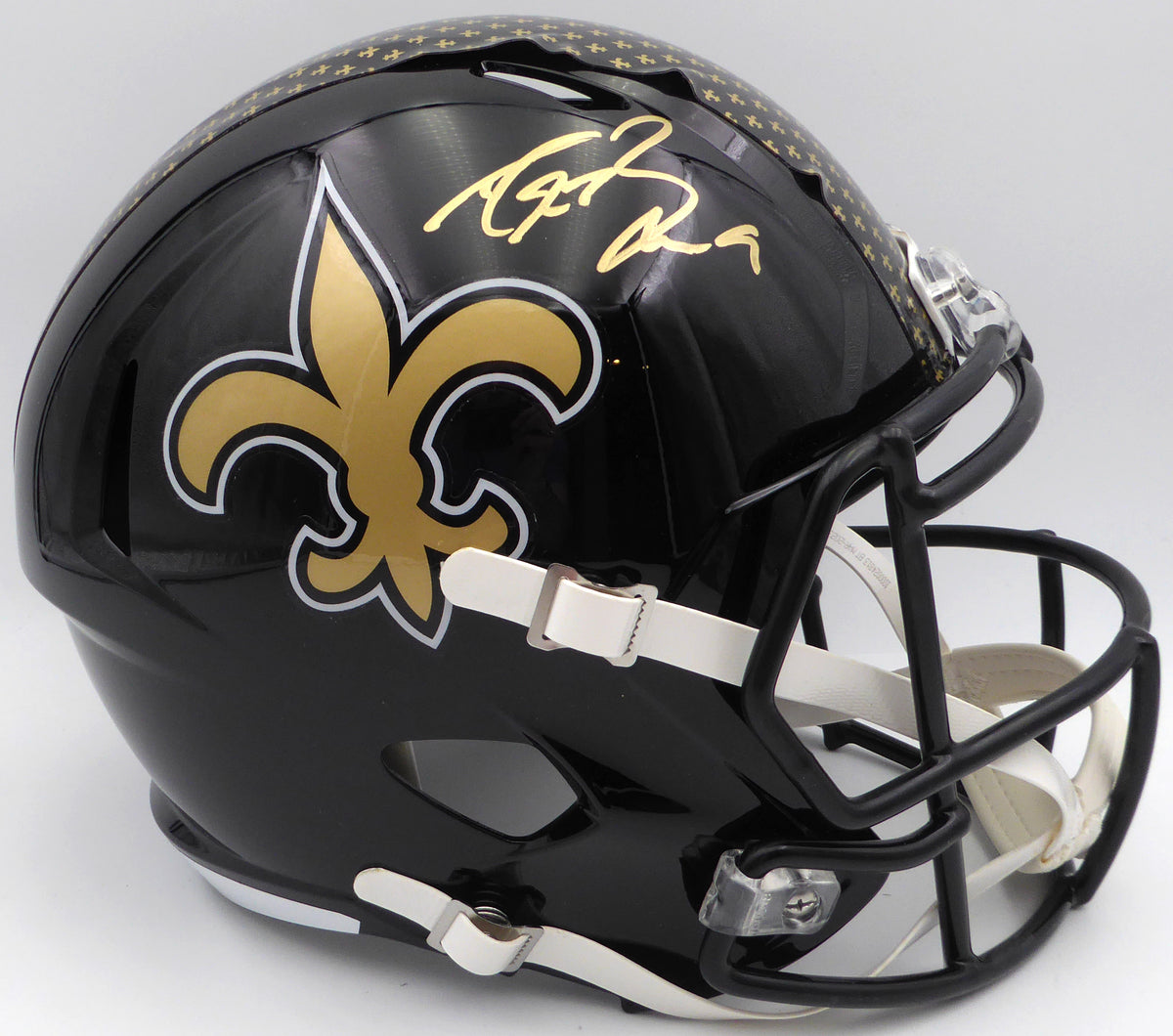 Drew Brees Autographed Alternate Black Full Size Replica Helmet