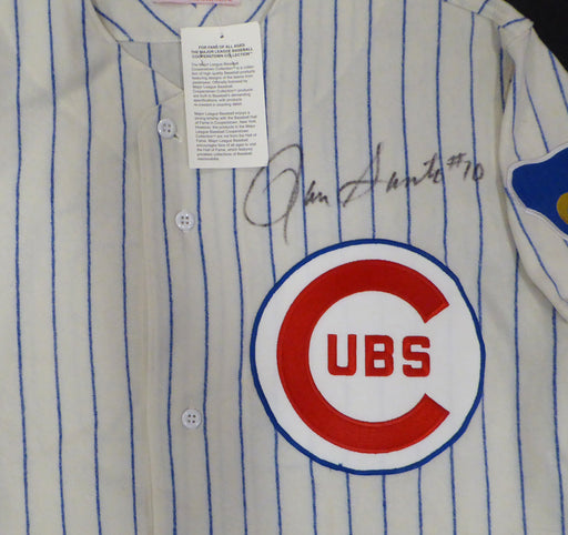 Chicago Cubs Ron Santo Autographed White 1969 Mitchell & Ness Jersey Size L Beckett BAS QR #BL93443