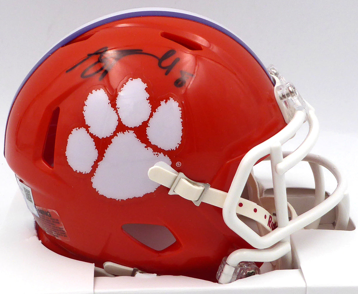 AJ A.J. Terrell Autographed Orange Speed Mini Helmet Clemson Tigers Fa — RSA