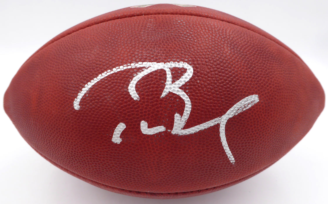 Tom Brady Autographed Salute To Service NFL Leather Football New England Patriots Fanatics Holo #AA0104146