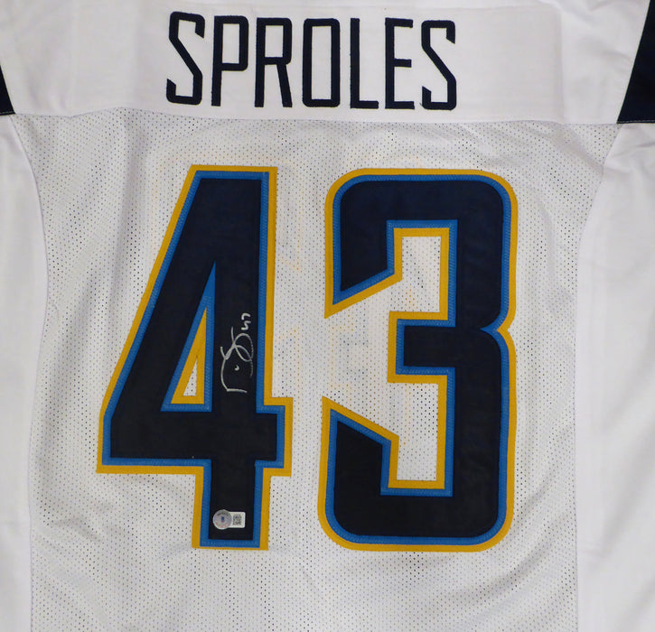 San Diego Chargers Darren Sproles Autographed White Jersey Beckett BAS QR #BJ82282