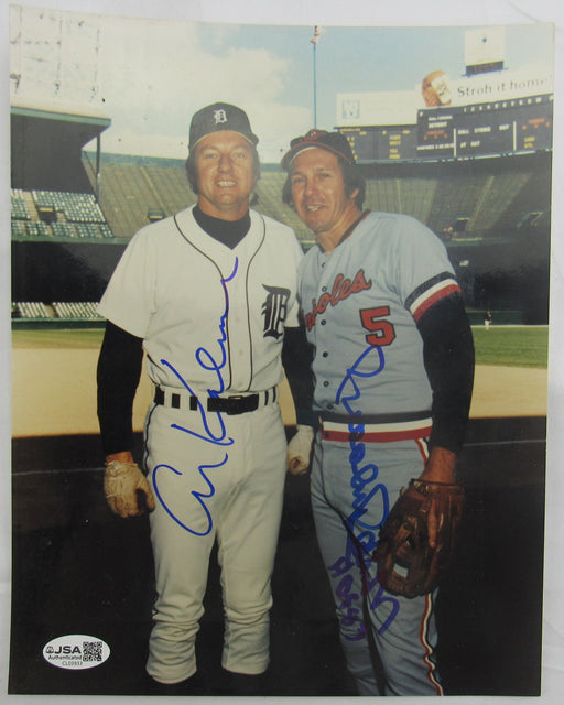 Al Kaline Brooks Robinson Signed Auto 8x10 Photo JSA CL03933