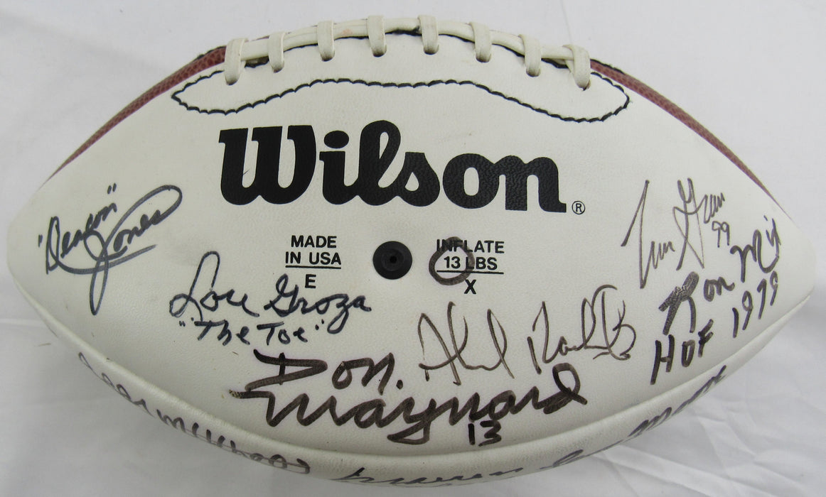 Multi Signed Wilson Football w/13 Signatures - Joe Theismtann, Ronnie Lott, Bill Willis