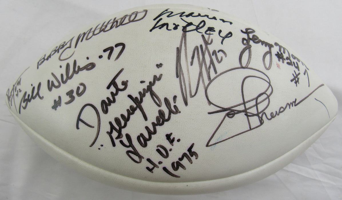 Multi Signed Wilson Football w/13 Signatures - Joe Theismtann, Ronnie Lott, Bill Willis