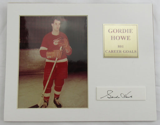 Gordie Howe Signed Auto Cut Signature with Photo