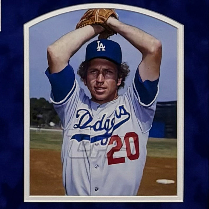 Don Sutton Signed Los Angeles Grey Custom Suede Matte Framed Baseball Jersey