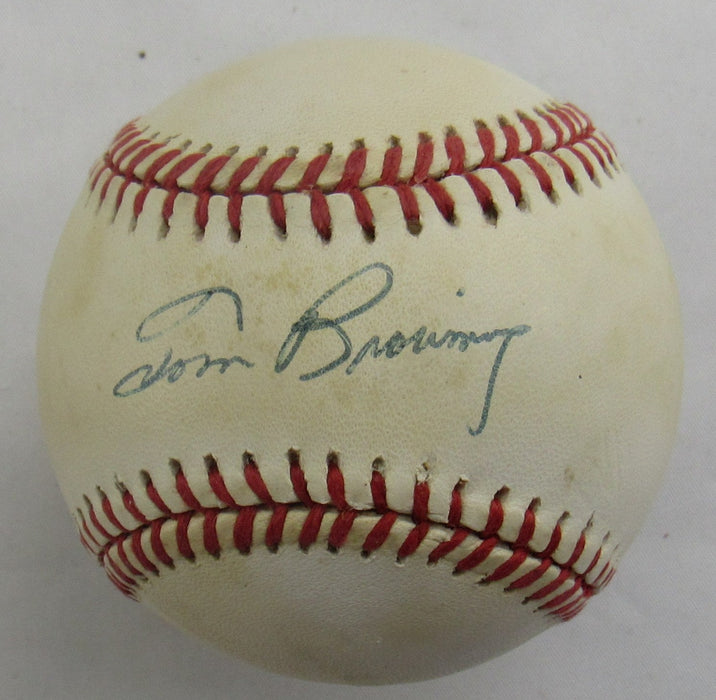 Tom Browning Signed Auto Baseball B172