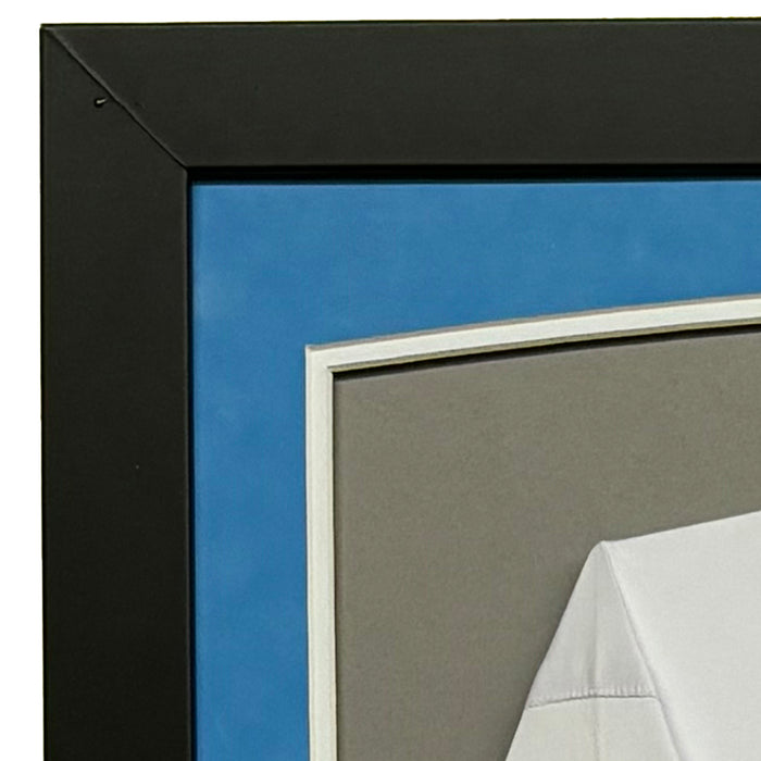 Warren Moon Signed HOF 06 White Custom Suede Matte Framed Jersey