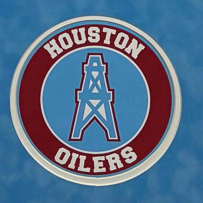 Warren Moon Signed HOF 06 White Custom Suede Matte Framed Jersey