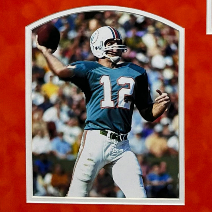 Bob Griese Signed Miami Orange Custom Suede Matte Framed Football Jersey