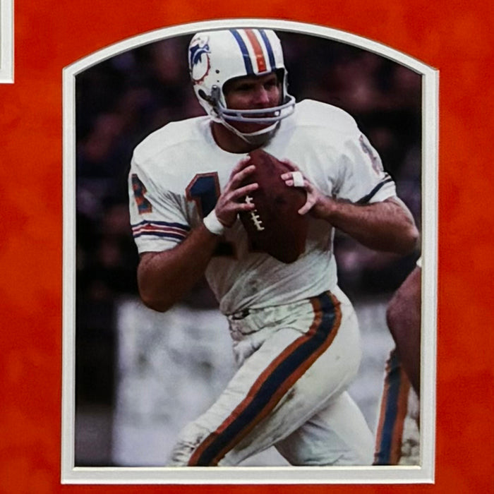Bob Griese Signed Miami Orange Custom Suede Matte Framed Football Jersey
