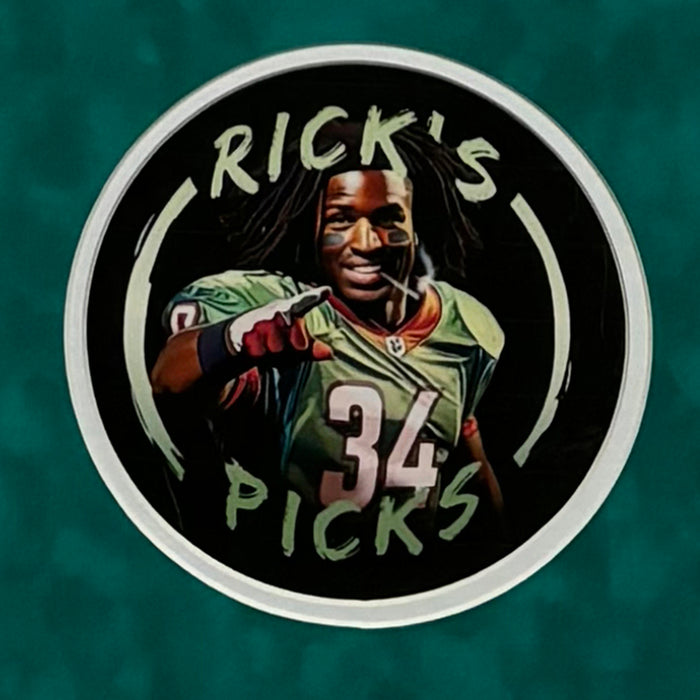 Ricky Williams Signed 420 Miami White Custom Suede Matte Framed Football Jersey